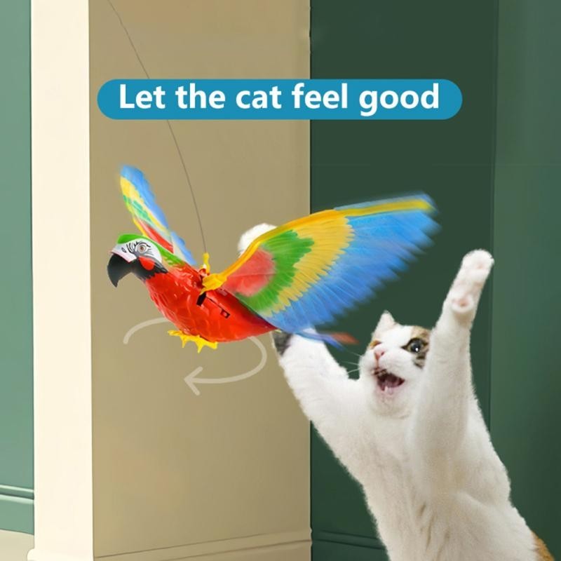 Simulation Vogel Interaktive Katze Spielzeug Elektrische Hängen Adler Fliegende Vogel Katze Teasering Spielen Katze Stick Scr