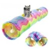 Flannel Rainbow  Channel with Balls Cat Toy folding training Tunnel Tube  Tent Rabbit hole drilling game Cat accessories