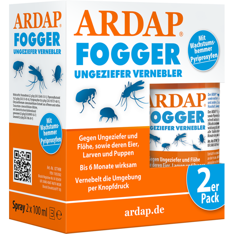 ARDAP Fogger Ungeziefer Vernebler 2er Pack - 2 x 100 ml