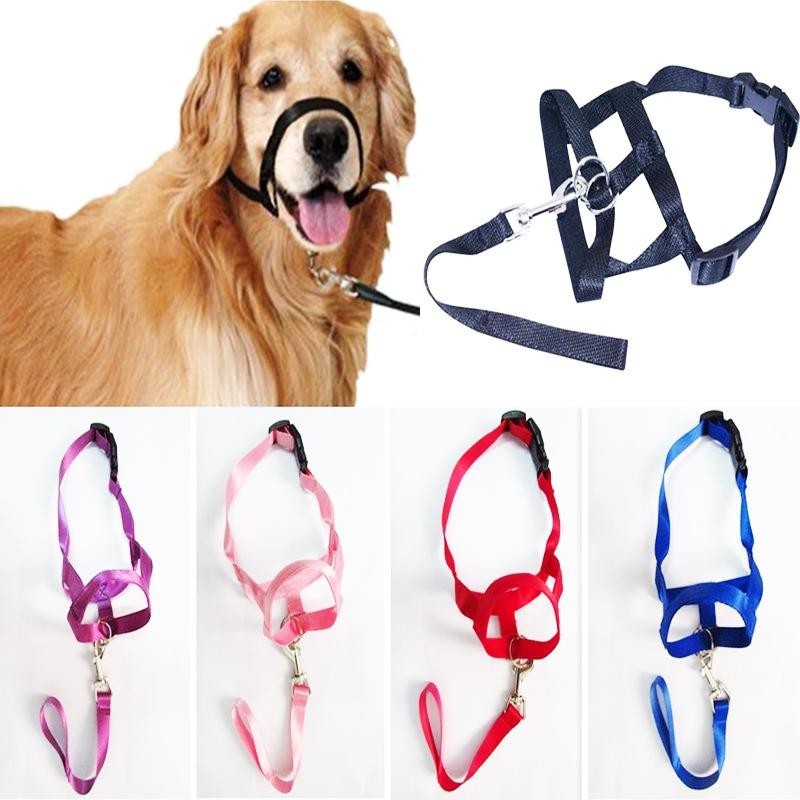 1Pcs Outdoor Nase Herrschaft Hunde Kopf Kragen Nylon Ziehen Halter Hund Maulkorb Anti Barking Pet Ausbildung