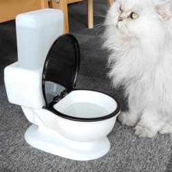 Yousheng 650ML Katzentoiletten-Wasserspender Automatisches Fütterungssiphon-Design mit staubdichter Abdeckung Sauberer Trinkn