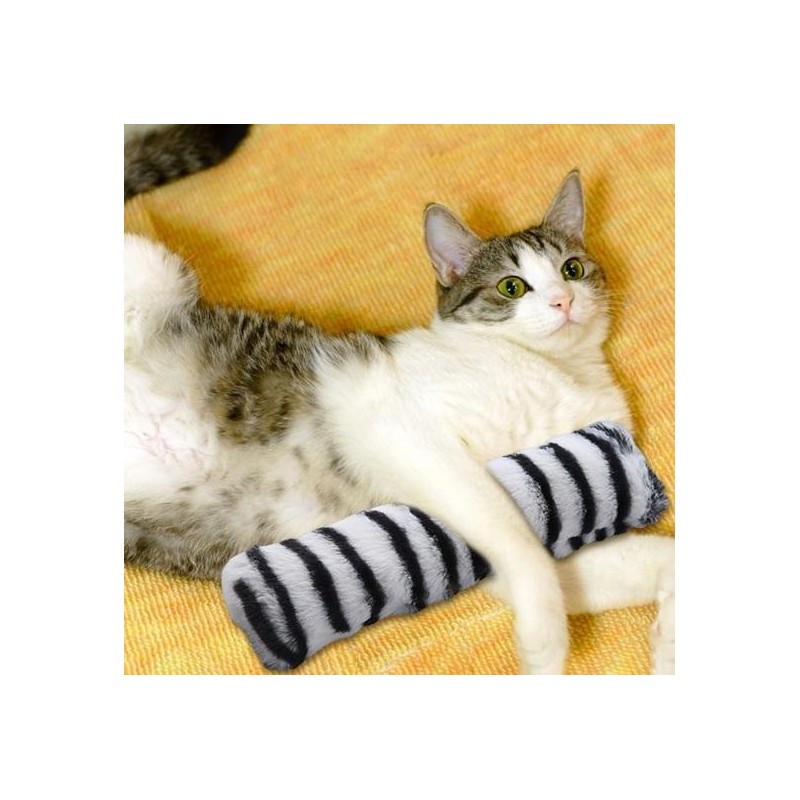 Plush Cat Pillow Toy Bite-Resistant Long Design Tiger Tail Pet Pillow Reduces Anxiety Boredom