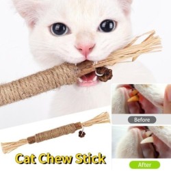 1 Stück Katzenspielzeug Kaustab Haustier-Snack-Stick Naturmaterial Katzenreinigungszähne Katzenzubehör