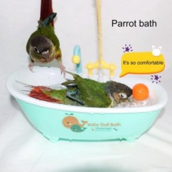 Spielzeug mit Wasserhahn Realistische Waschen Sittiche Wellensittich Nymphensittich Conure Papagei Bad Box Vogel