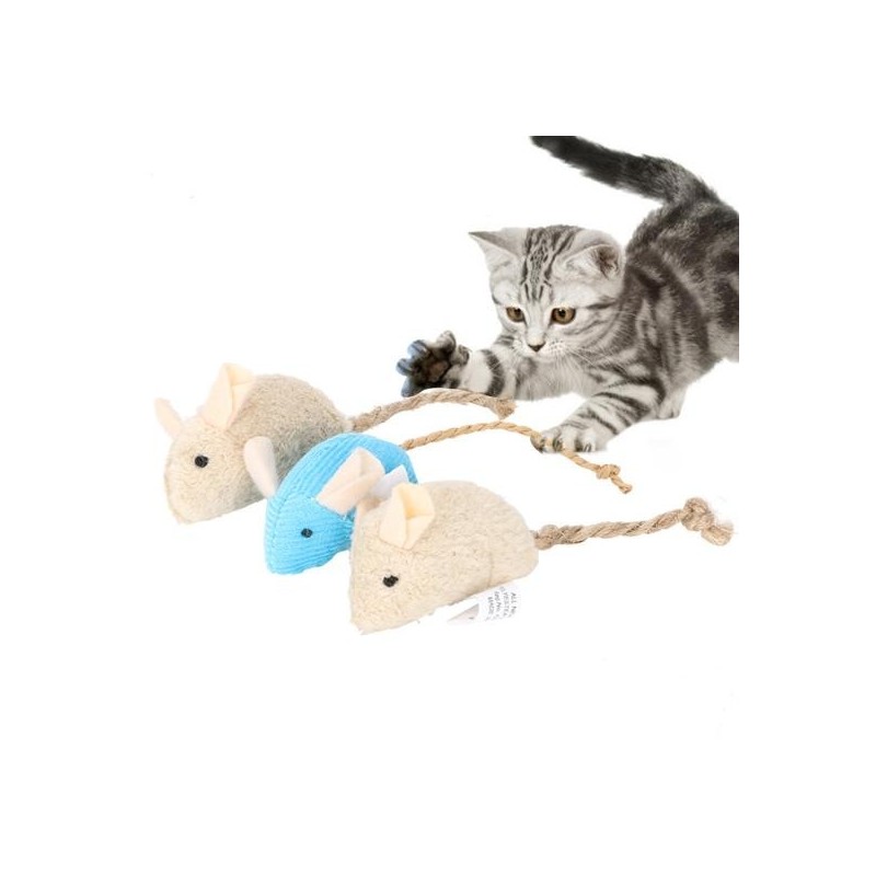 3Pcs Haustier Katze Kätzchen spielen Plüsch Simulation Ratte Maus Scratch Biss Kauen Spielzeug