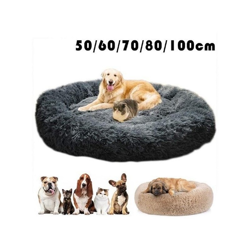 Deluxe Flauschiges extra großes Hundebett, waschbares rundes Haustiersofa, Katzenbetten, Matte, Hundekissen, Haustierbett