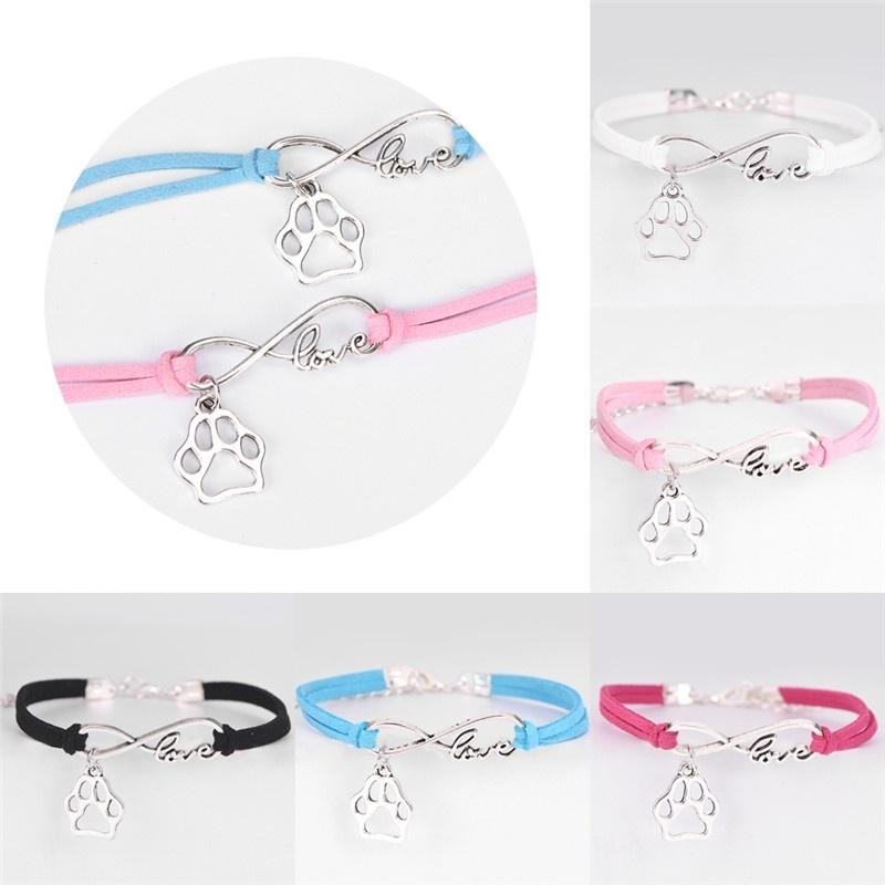 Haustier-Hundeliebhaber-Katzen-Tier-Bärentatze-Armband-Unendlichkeits-Liebes-Armband-Chic