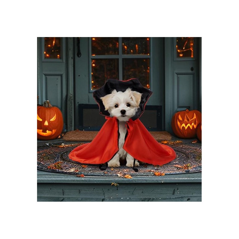 Halloween Pet Cloak Costume Adjustable Soft Witch Cape Festive Party Dress-up Accessory Daily Wear Photo