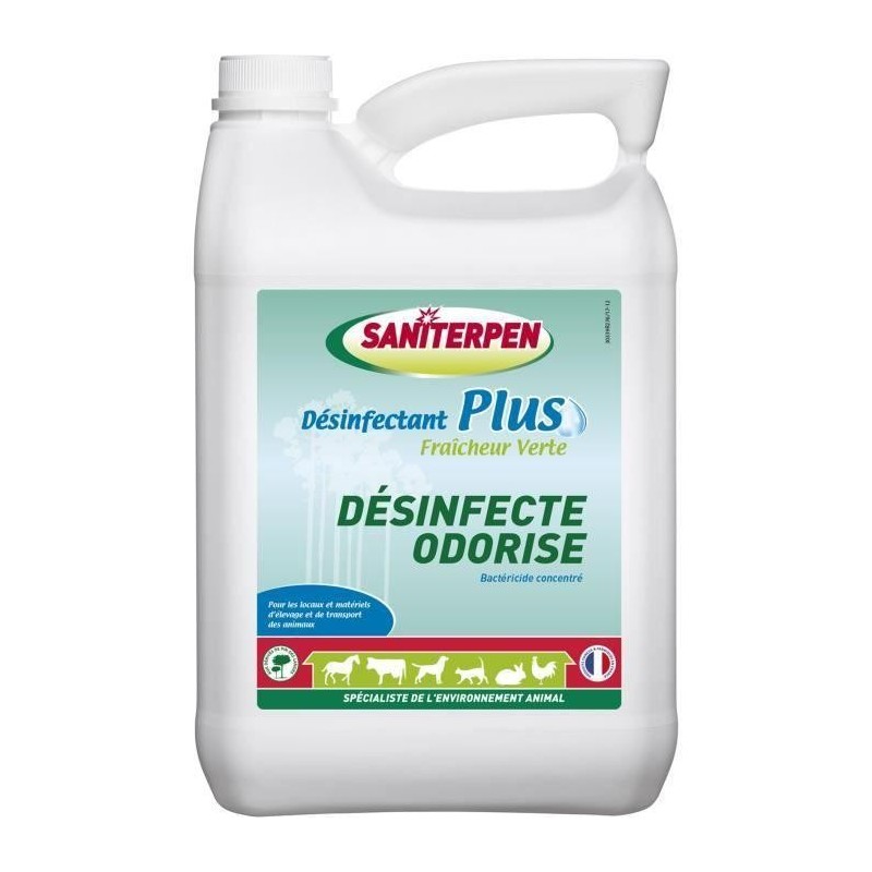 SANITERPEN - Plus Green Freshness Desinfektionsmittel 5L. Konzentriertes Bakterizid