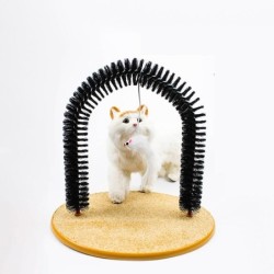 1PC Fashion Luffa Interactive Toys Hair Brush Cat Massager With Scratching Pad Self Groomer