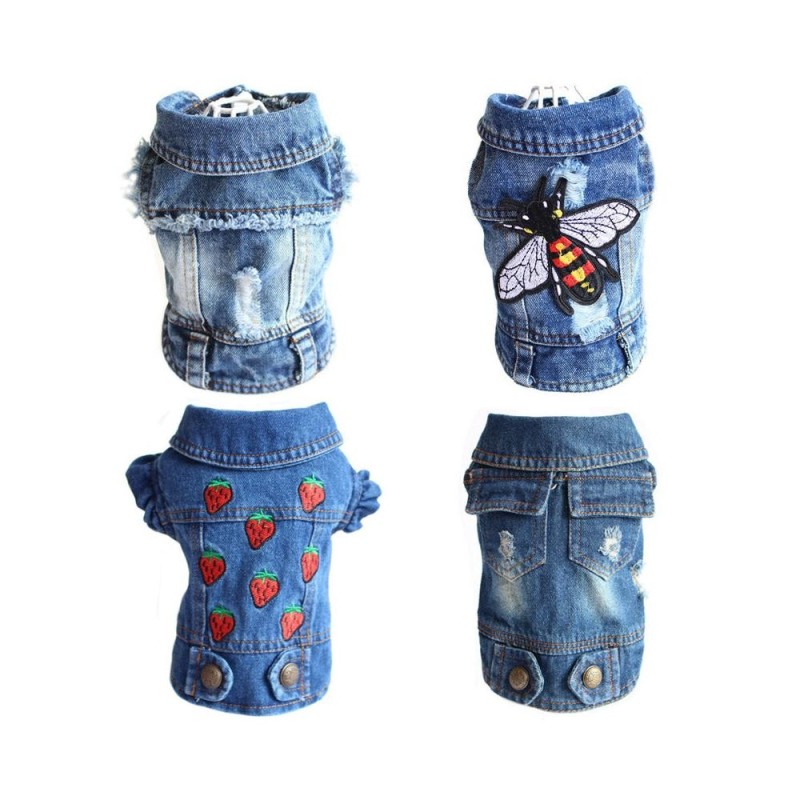 Dog Clothing & Shoes Designer Denim Dog Clothes Small Jacket Pet Clothing