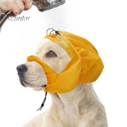 Badehaube für Haustiere mit Ohrenschutz, überhängender Duschhut für Katzen, Hunde, Kätzchen, Welpen, verstellbar, wasserdicht