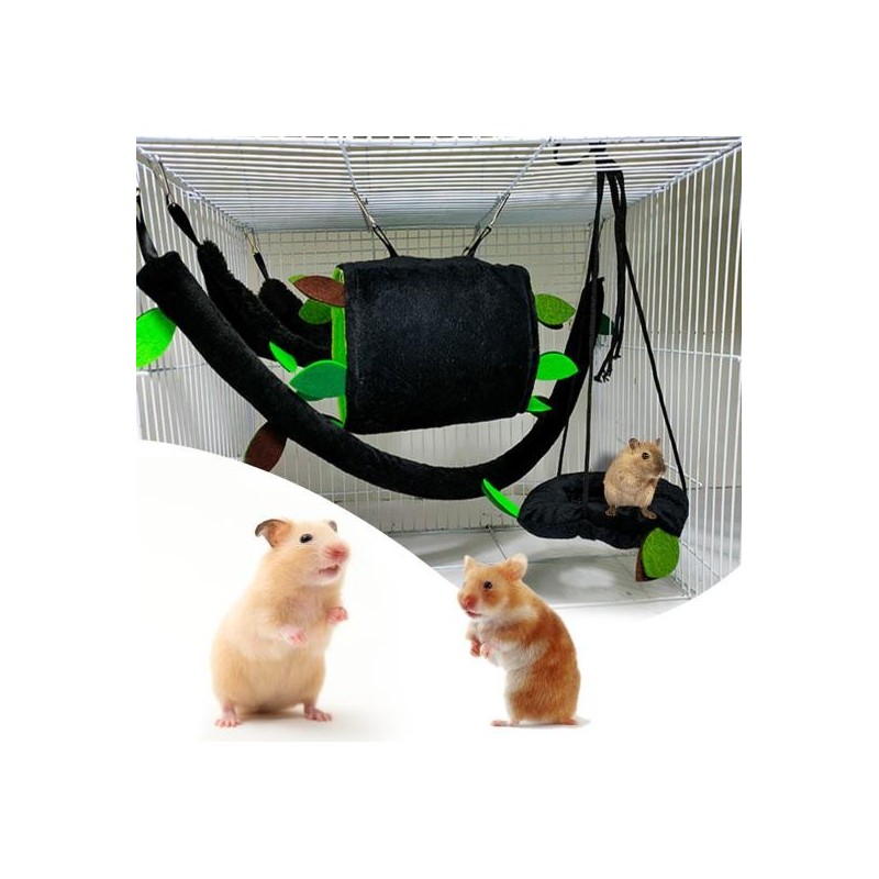 5Pcs Hamster Hängen Nest Komfortable Kleine Tiere Versteck Hängen Warme Bett Haus Hängematte Spielzeug für Haustier Käfig