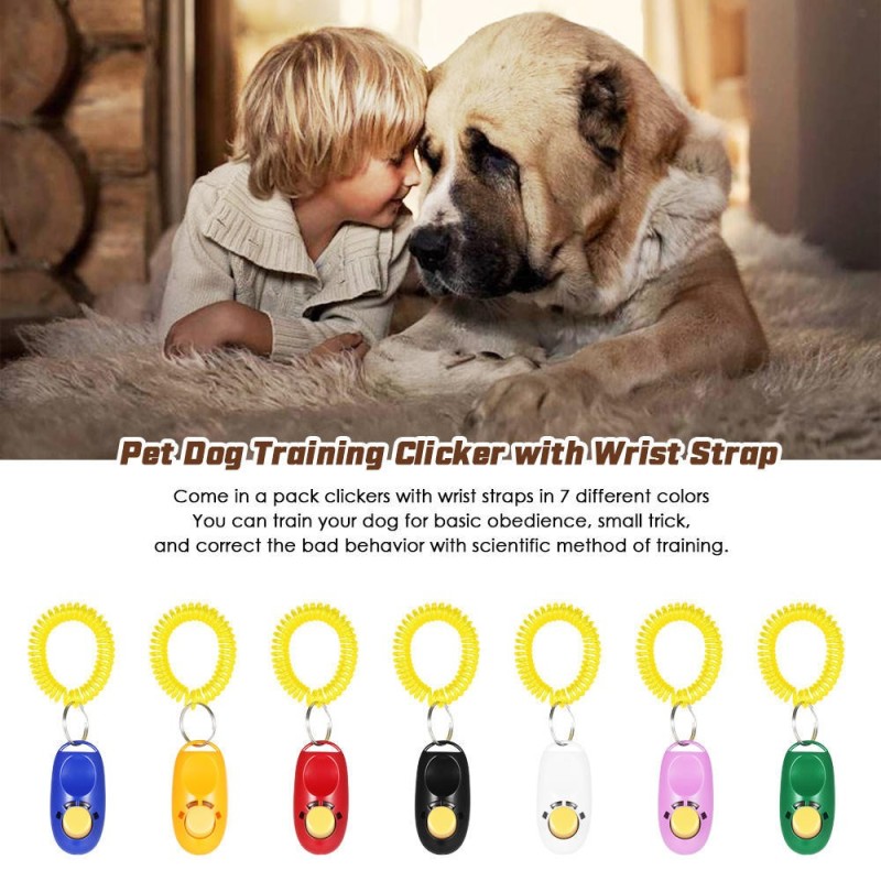 Neues 7er-Pack Haustier-Hundetraining-Clicker-Trainerhilfe-Handgelenk-Clicker-Werkzeug für Hunde mit Handschlaufe