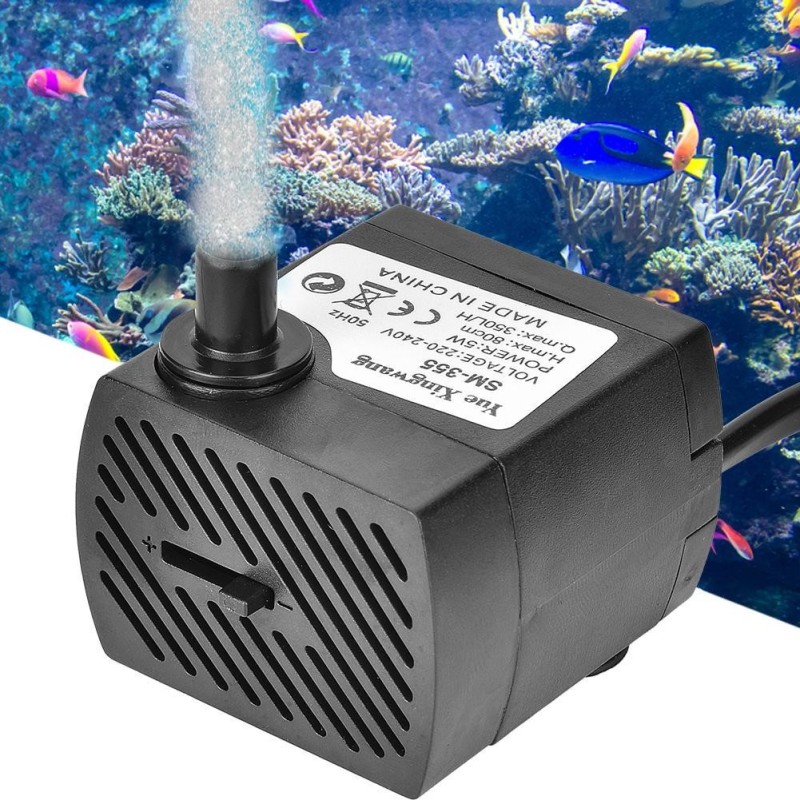 -355 5 W Tauchwasserpumpe für Aquarien, ultraleise, für Fische (EU 220–240 V)