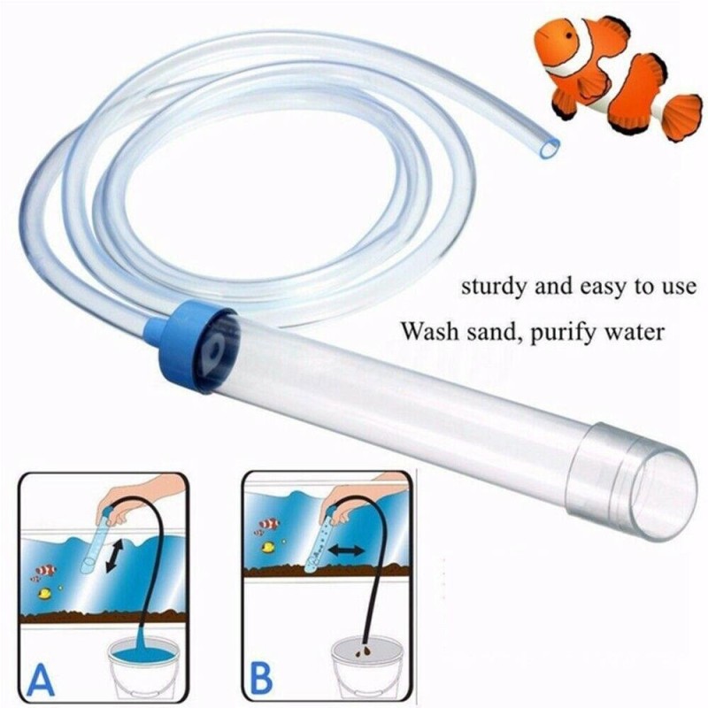 Fecal Clean Tragbarer Hand-Siphonschlauch, Wasserwechslerpumpe, Aquariumreiniger, Reinigungszubehör