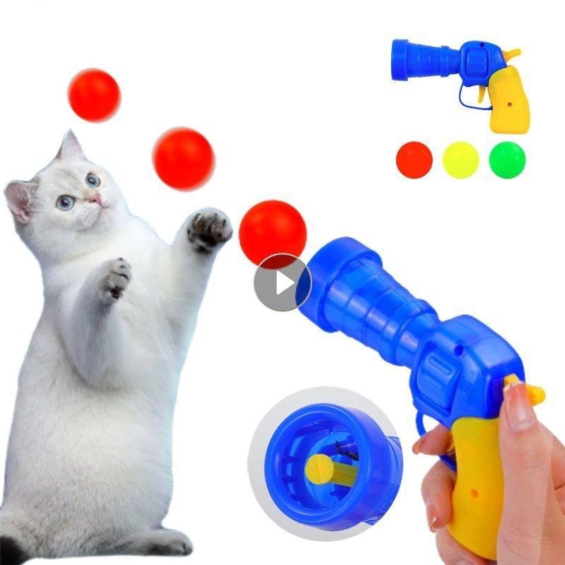 Buntes Plüschball-Katzenspielzeug für Katzen, Molar Bissfest, federnd, interaktiv, lustige Katzenbälle, Kauspielzeug, Trainin