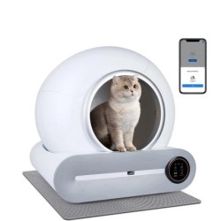 Tonepie Automatische intelligente Katzentoilette, selbstreinigend, 65 l, App-Steuerung, Haustier-Katzen-Toilettentoilette, io