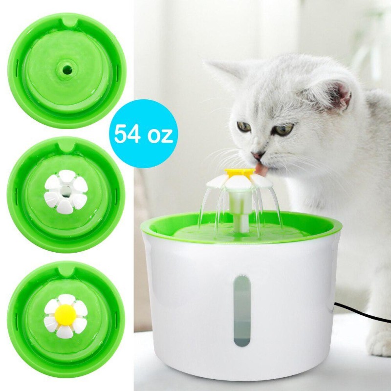 Automatischer Wasserspender für Katzen und Hunde, LED-elektrischer Wasserspender für Haustiere, USB-Stummschaltung