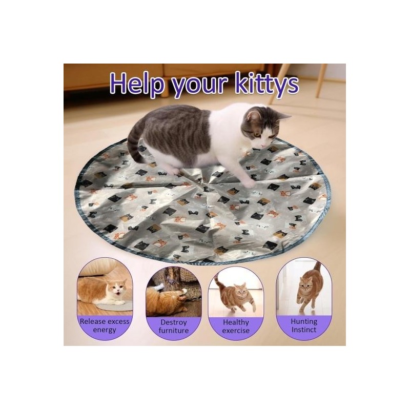 Yousheng Hunting Cover Cat Toys Hide And Seek Kitten Toy Interactive Motion Activated Cat Exercise Toy for Indoor Cats/Kitty