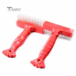 Pins Double Rows Pet Slicker Brush Rake Grooming Comb