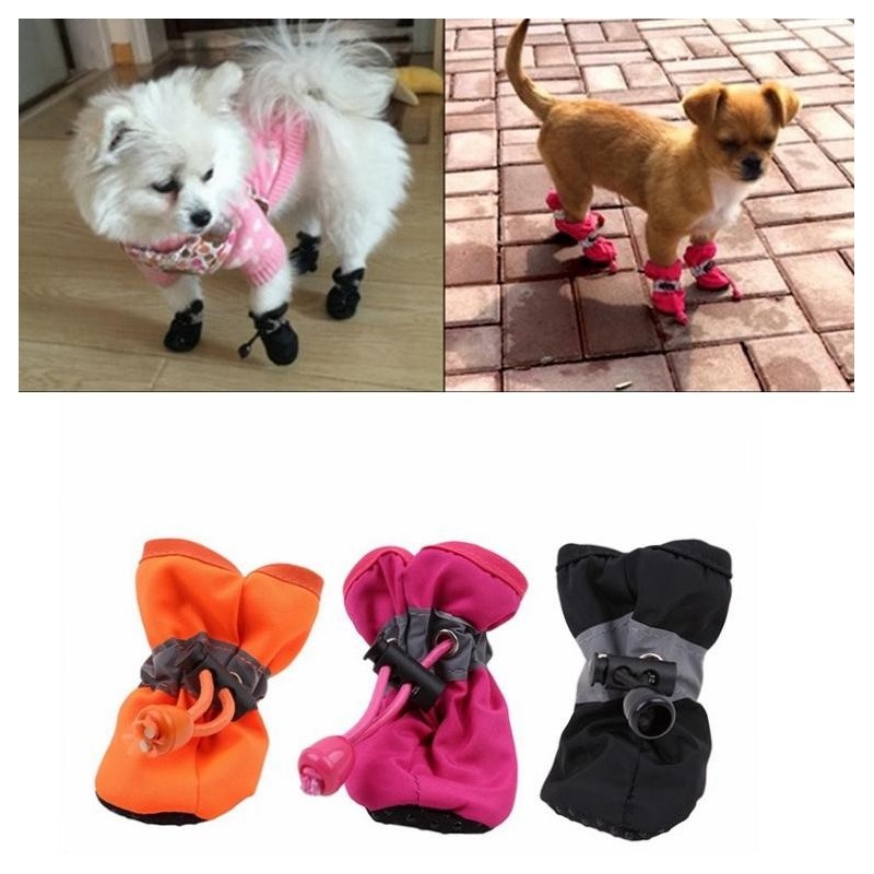 Outdoor 4pcs wasserdichte Haustier-Hundeschuhe Schuhe für kleine Katzen Hunde Welpenschuhe