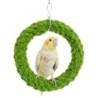 Hanging Birds Stand Rings Green Bird Chew Toy for Budgie,Cockatiels,Small Parakeets Parrot Toys