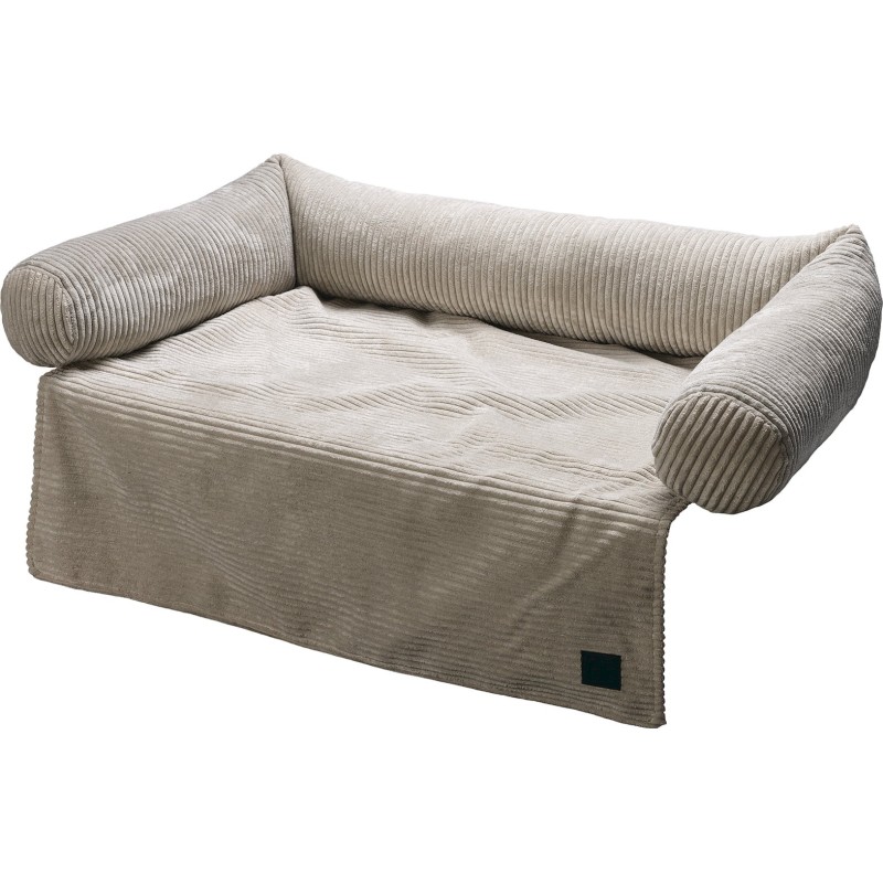 Designed by Lotte Couchkissen Hund Ribbed Hellgrau - 90x55 cm