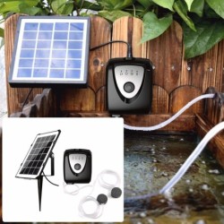 6 V 3,5 W Solar-Luftpumpe, Aquarium-Oxygenator mit zwei Aquariumrohren und Luftblasensteinen für den Außenbereich