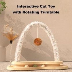 Arch Cat Scratcher Cat Hair Rubbing Toy with Plush Ball Cat Grooming Brush Pet Massager Scratcher Tool for Indoor Cats