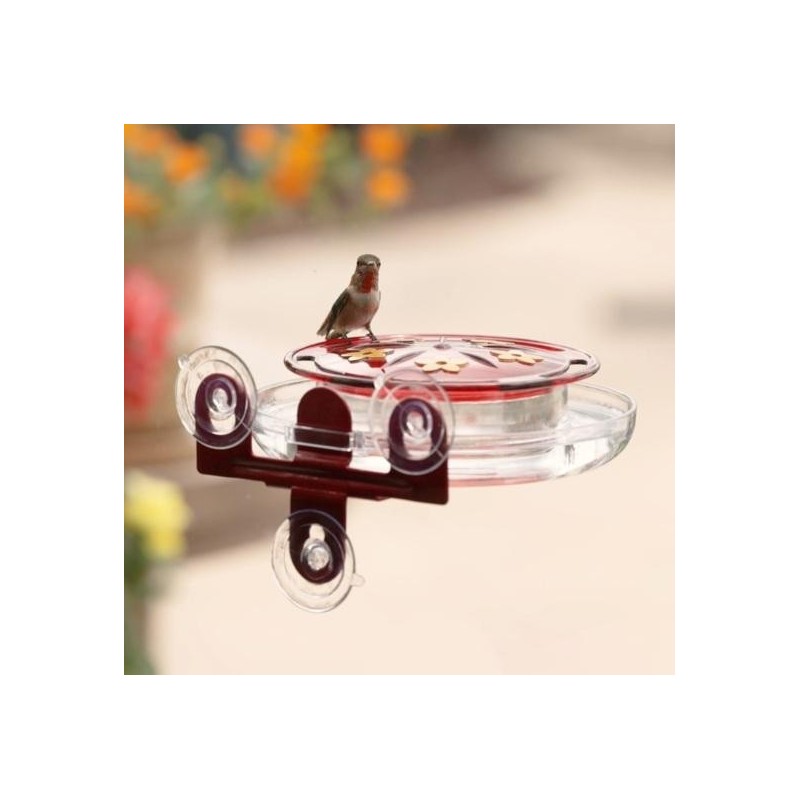 Hummingbird Feeder Clear Window Bird Feeder with Strong Suction Cups Ant Bee Protection Leak-Proof