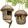 Handwoven Straw Bird Nest Parrot Hatching Outdoor Garden Hanging Hatching Breeding House Nest Bird Accessory