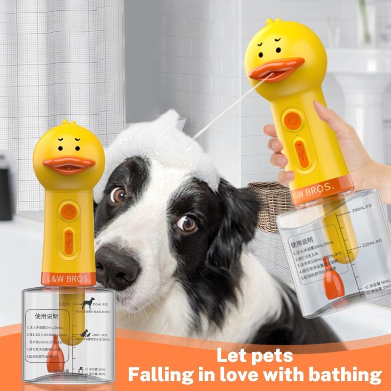 Elektrischer Schaum-Shampoo-Spender zum Baden von Hunden und Katzen, wiederaufladbarer Seifenspender zum Baden von Haustieren