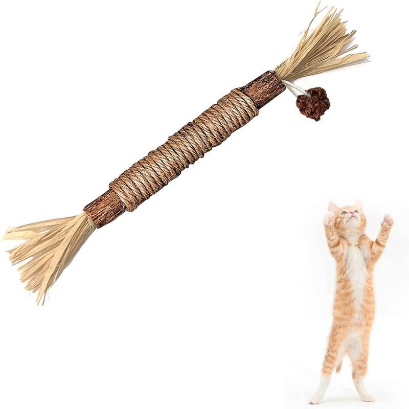 Holz-Teaser-Stick, Zahnen, Kauspielzeug, Zahnspielzeug für Katzen, um Langeweile zu lindern, Katzenzubehör