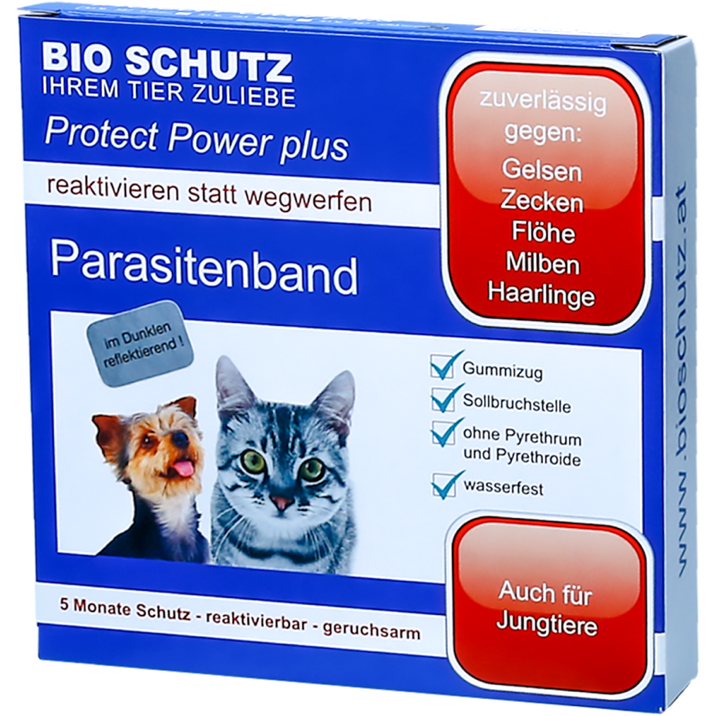 Bio Schutz Parasitenband Protect Power Plus Katze, schwarz - 1 Stk