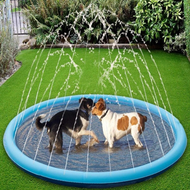 100/150/170 cm Sommer Haustier Sprinkler Pad Kühlmatte Schwimmbad Aufblasbare Wasser Spray Pad Sommer Kühle Hund Badewanne fü