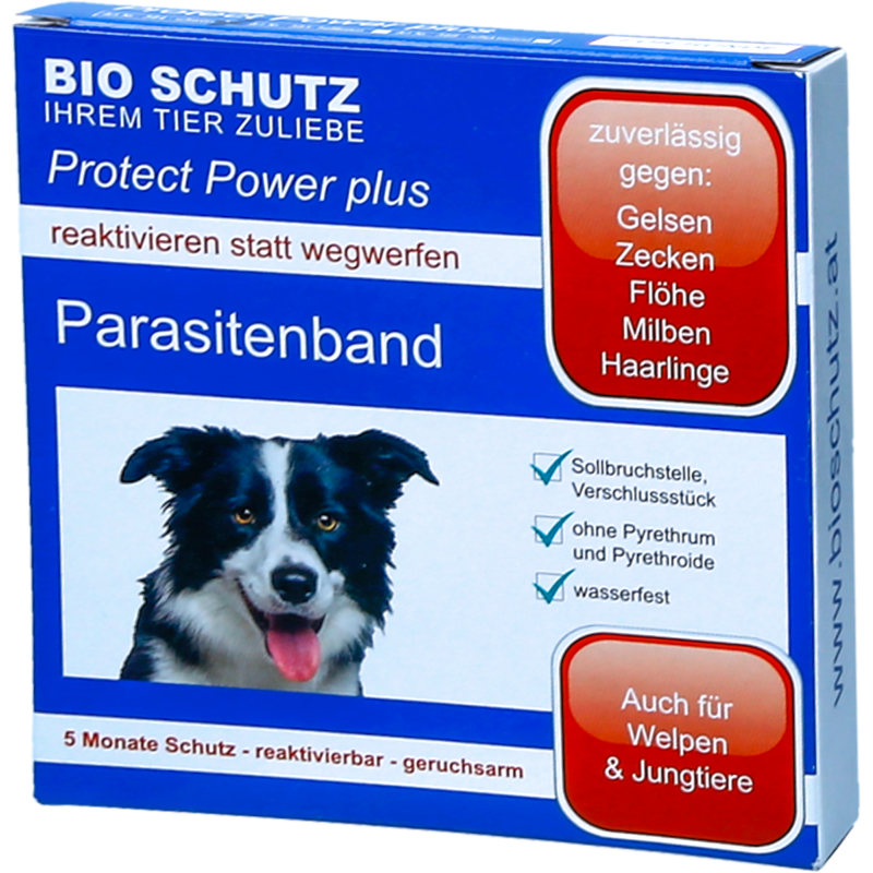 Bio Schutz Parasitenband Protect Power Plus Hund, schwarz - 1 Stk