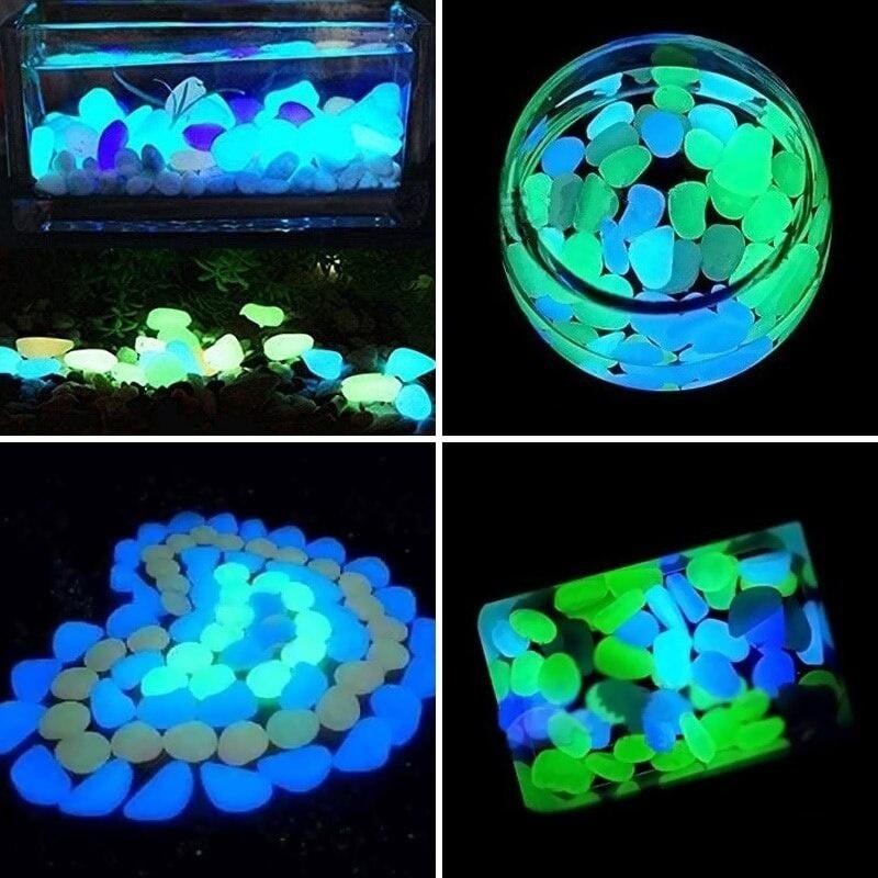 100 STÜCKE Leuchtsteine Dekorative Fluoreszierende Kopfsteinpflaster Glow In The Dark Gehwege Fisch Tank Garten Dekoration