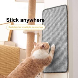 Sisal-Kratzmatte für Katzen, selbstklebend, für Wand und Boden, horizontal und vertikal, für Katzen, zum Kratzen im Haus