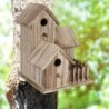 1 stück Vogelnest Außen Holzschnitzerei Ornamente Holz Vogelnest Massivholz Vogel Villa Haus Handwerk Outdoor Garten Hof Koli