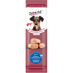 Dokas Hühnchen-Rolle mit Rind für Hunde - 10 g