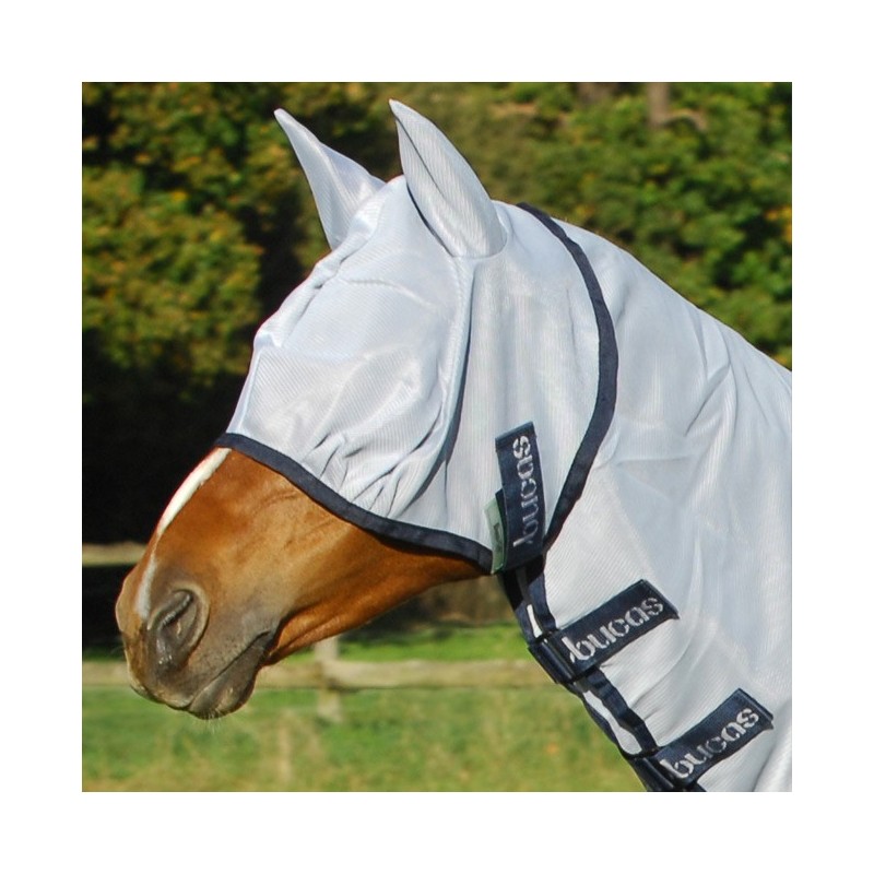 Bucas Buzz-Off Fly Mask - silver/blue - Fliegenmaske