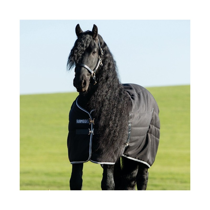 Horseware Stalldecke Rambo Stable Rug 400g - Black with Pale Grey & Grey