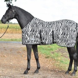 Busse PADDOCK Fliegendecke mit Bauchlatz - zebra