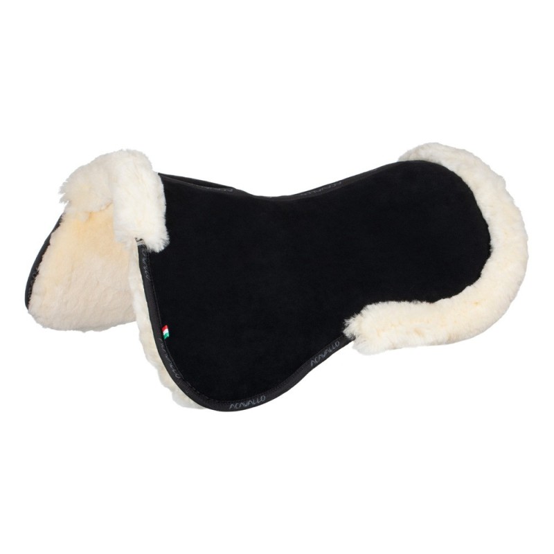 Acavallo Pocket Memory Foam Half Pad Risers Full Sheepskin