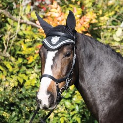 Horseware Rambo Diamante Ear Net - Black/Diamante