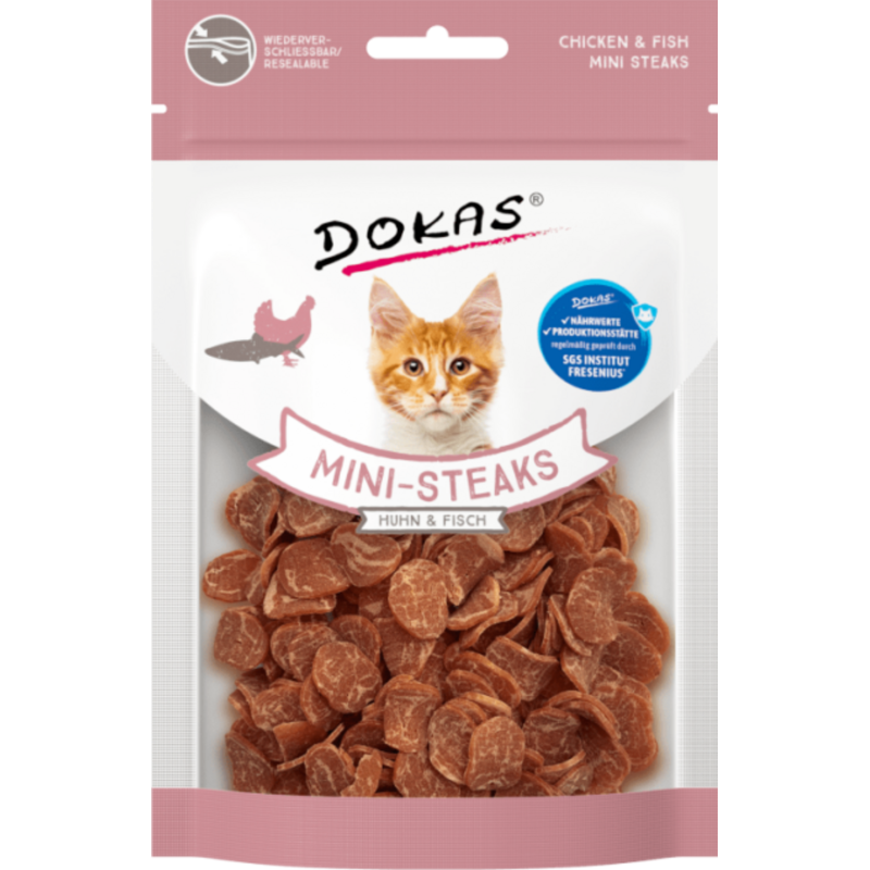 Dokas Cat Mini-Steaks Huhn und Fisch - 25 g