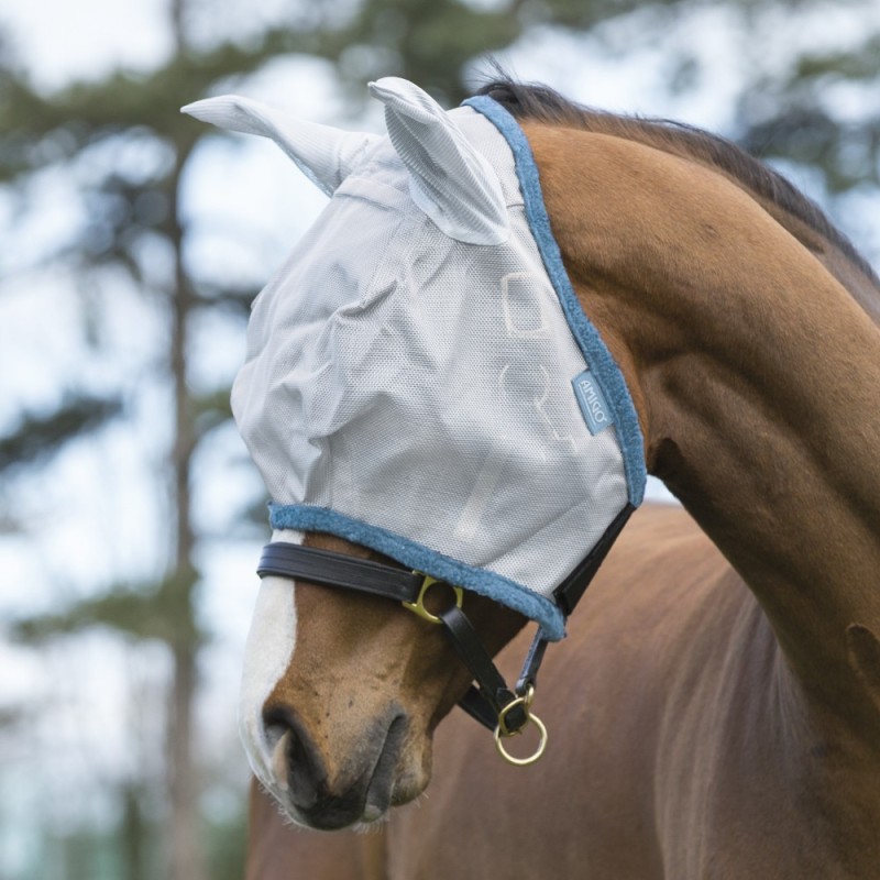 Horseware Fliegenmaske Amigo Fly Mask - Silver/Dark Grey