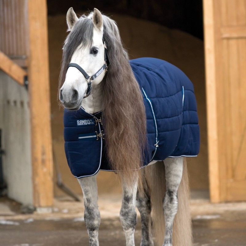 Horseware Rambo Stable Rug medium 200g - Navy/White