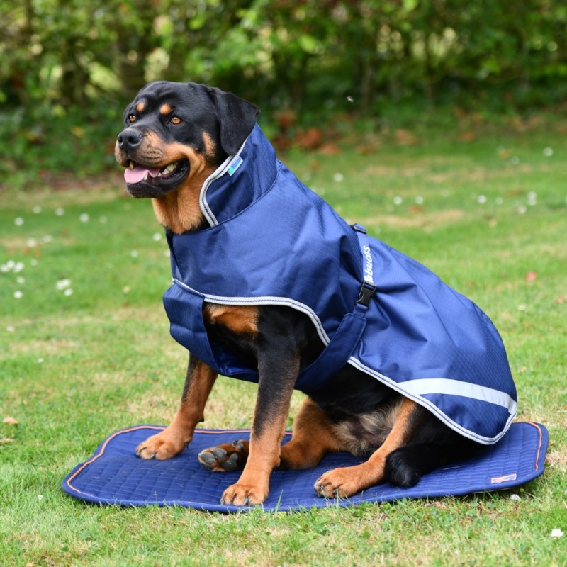 Bucas Therapy Dog Bed Topper - Navy/Orange